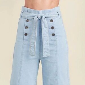 VENUS High Rise Light Blue Jeans with Tie Belt